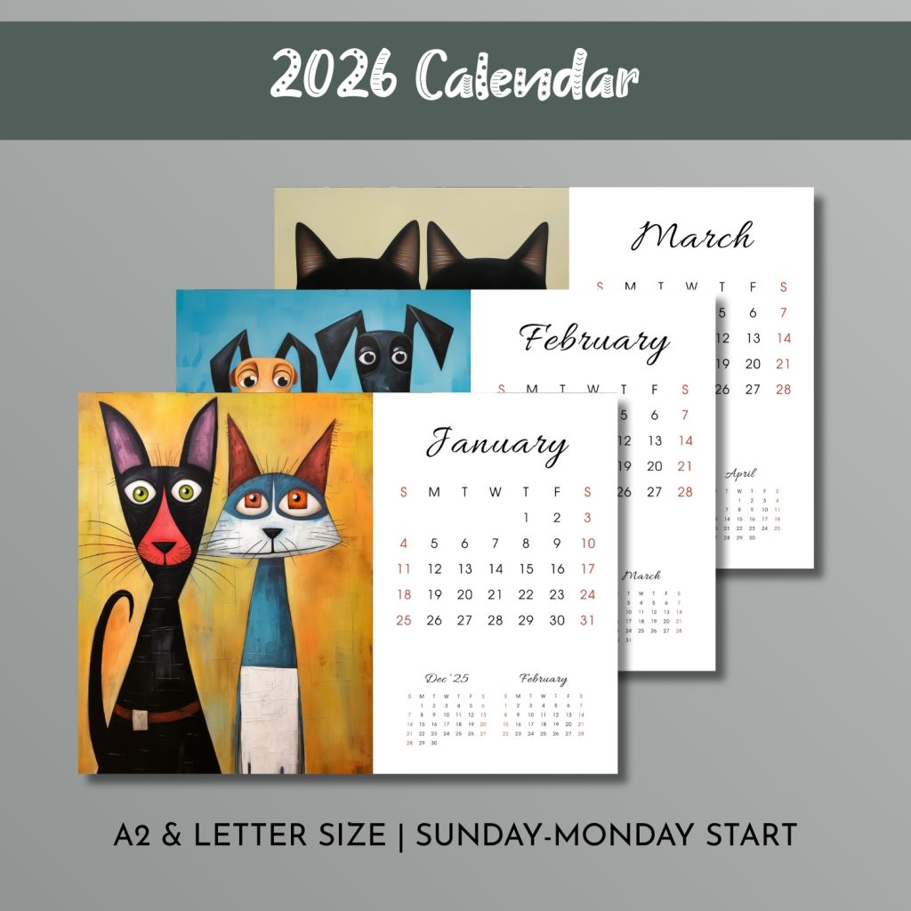 Cats and Dogs 2026 Calendar